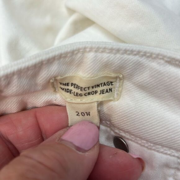 Madewell NJ406 white The Plus Perfect Vintage Wide-Leg Crop Jean  EUC size 20W - Picture 10 of 10